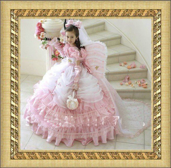 2013  Free shipping Holiday & Party Flower Girl Dress ball gown girl's gown Sky892
