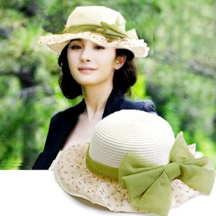 2013 free shipping hot fashion Foldable Wide Large Brim Floppy sun hat for women,Summer beach bow hats,caps,multicolor