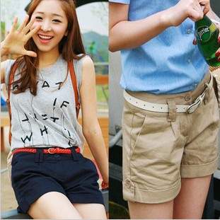 2013  Free shipping!   Korean Simple And Elegant The Wild Casual Shorts Hot Models Cotton Curling Shorts Free Shipping