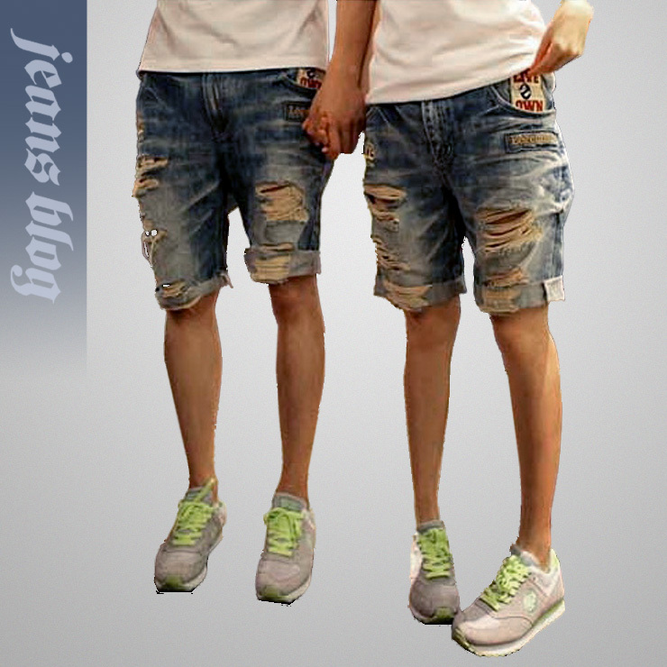 2013 Free Shipping Ladies Short Denim Pants Couple  Hole Jeans   9953