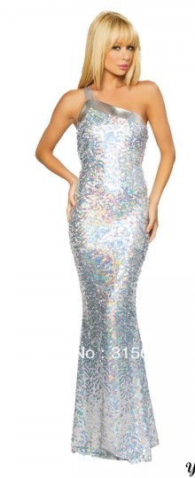 2013 free shipping lastest model Sexy Gown&long dress FOR SUMMER ,Spun Silver See Through Long Gown Sexy Sun Dress Women