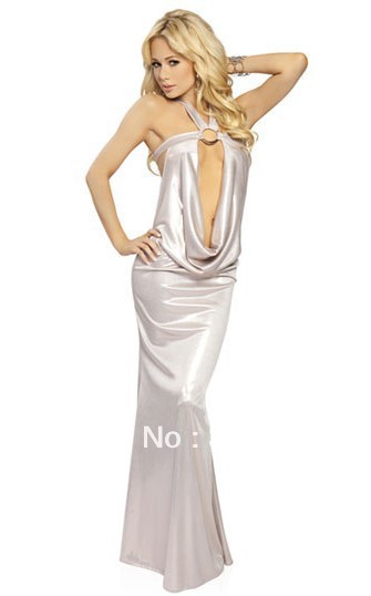 2013 free shipping lastest model Sexy Gown&long dress FOR SUMMER ,Spun Silver See Through Long Gown Sexy Sun Dress Women
