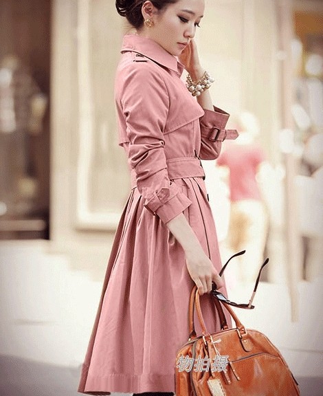 2013 free shipping new Women's Casual Double-Breasted Long Trench Coat Outwear