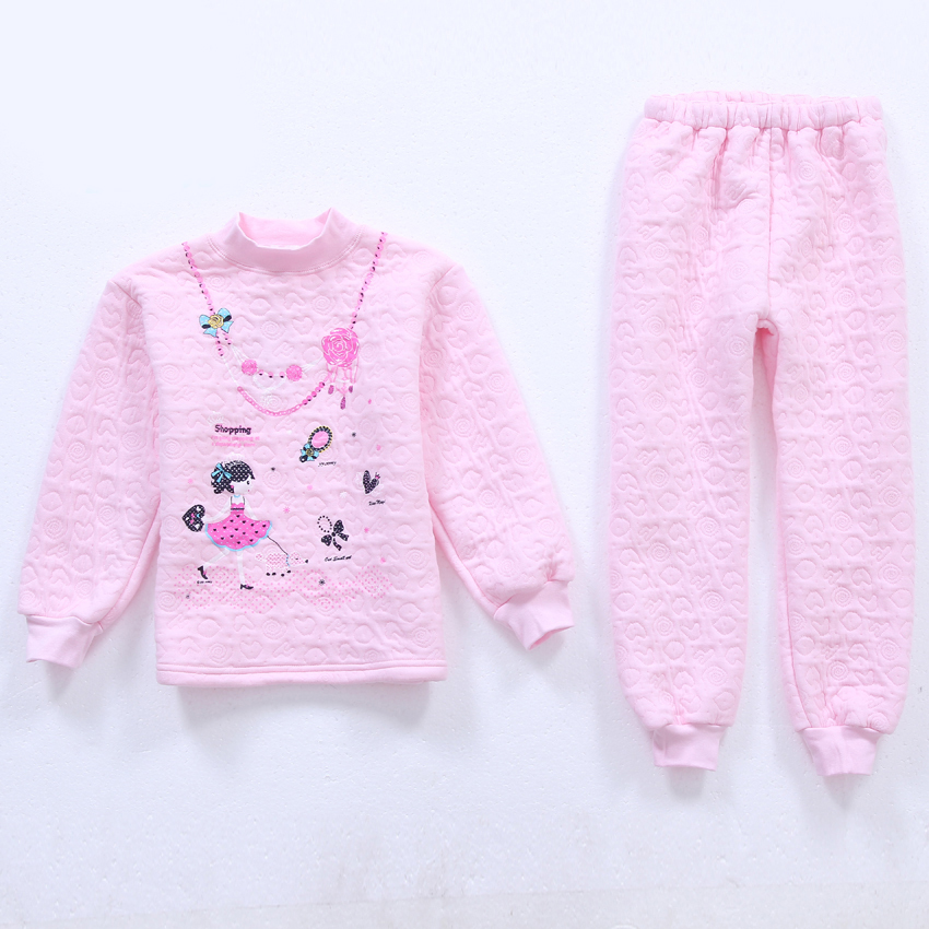 2013  Free shipping Small ant thermal child underwear set 100% cotton sleepwear autumn and winter children's clothing