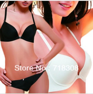 2013 free shipping stripe one piece seamless push up bra set women's underwear set wholesale&retail