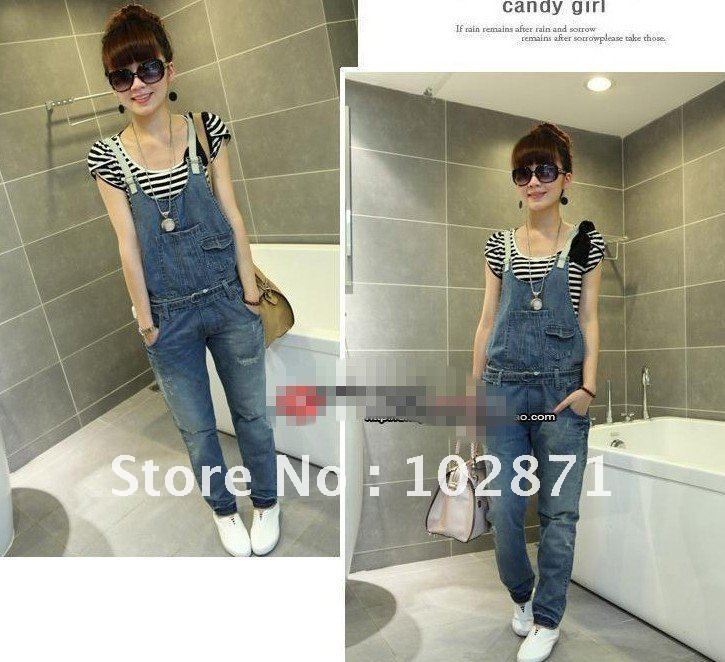 2013 Free Shipping Summer Bib ,Removable Bib ,Long jeans , new style ,Denim overalls ,fashion jeans