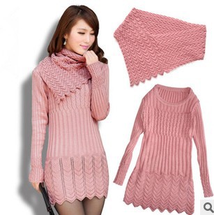 2013 free shipping  Winter Slim long-sleeved  korean style women crochet sweater