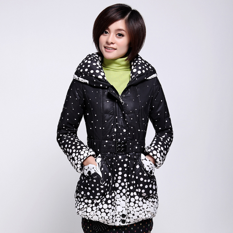 2013 Free shipping Women's down coat medium-long hooded jacket