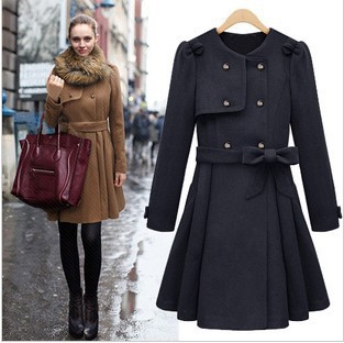 2013 Free Shipping2013 European and American women's winter new Europe and the United States in long double-breasted coat jacket