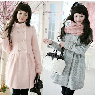 2013 Free ShippingThe treasures of the town factory Korean version of the 2013 winter new stand-up collar double-breasted woolen