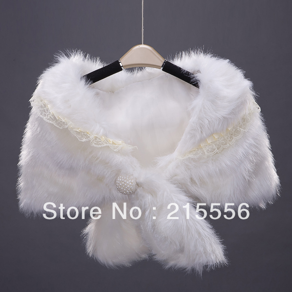 2013 Frees shipping fur birdal shawl with lace wedding wraps jacket coat  PJ029