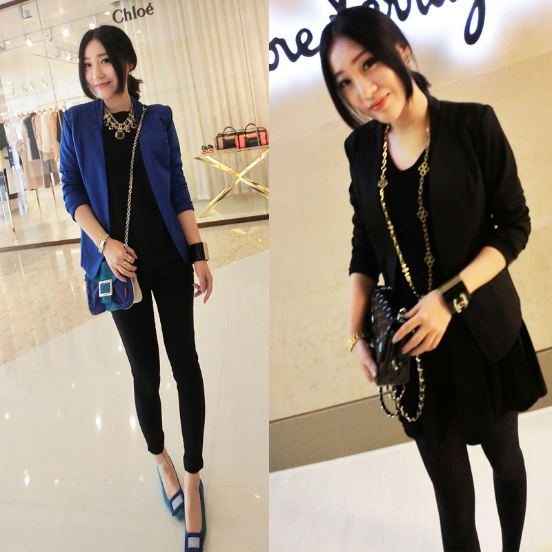 2013 fshion spring brief elegant short design shoulder pads outerwear blazer women, casual coat