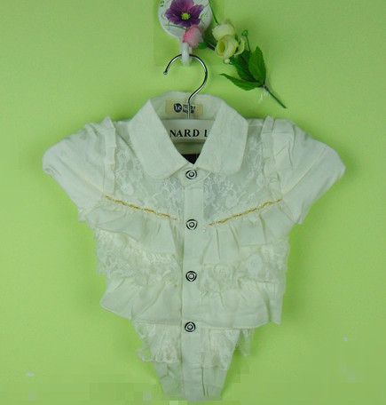 2013  Girl's Shirt for 2-6years spring and Autumn white pink  girl's lace long sleeve Primer shirt  girl's T-shirt