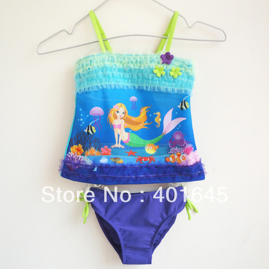 2013 girl swimsuit beach wear mermaid design two pieces per set item NO.11125