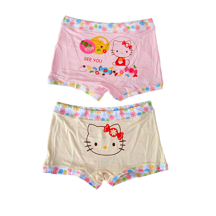 2013 girl Underwear female child panties kt cat modal boxer panties baby panties