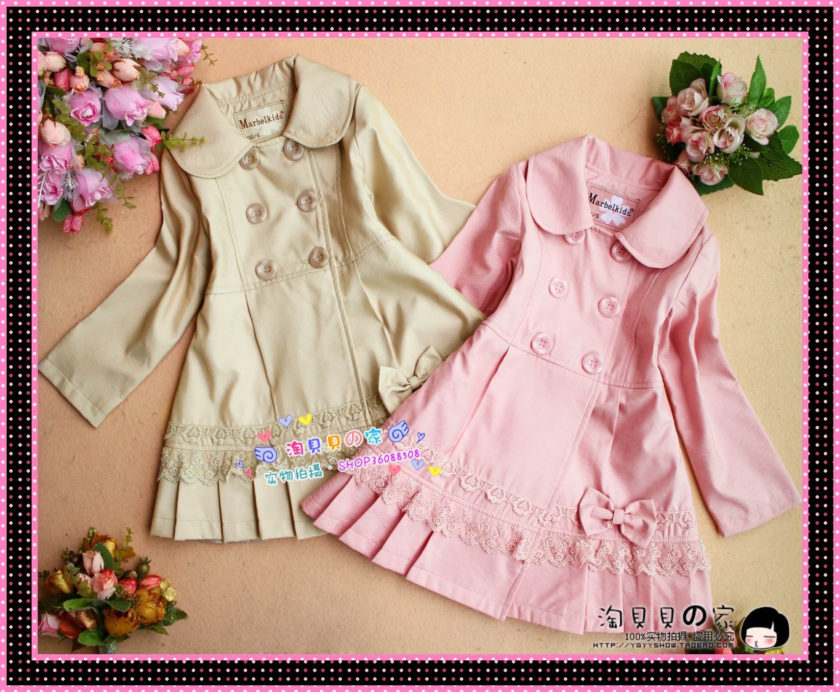 2013 girls clothing fashion trench child casual outerwear 6519