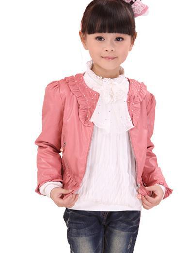 2013 girls fur collar lace pearl ornament ZhongTong leather coat jacket