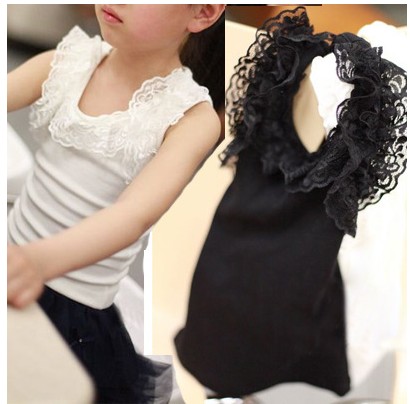 2013 Girls Shirt short  summer female child baby 100%  cotton vest   Girls vest dress kids summer clothes Free shipping