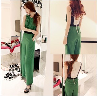 2013 High Quality Partysu Temperament Wide-Legged Women Jumpsuits Fold Bump Color, Free Shipping
