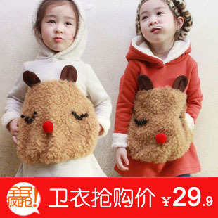 2013 Hot Children's Cute Bear Child Autumn And Winter Girls Clothing Sweatshirt Hoodies Hoody Thick Free Shipping