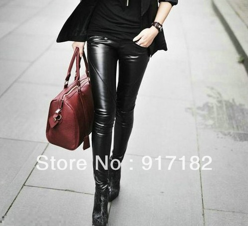 2013 Hot Fashion  PU pants Leather Elastic legging