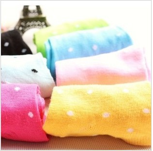 2013 Hot Free shipping Korea Lovely Solid Color Dot Love Candy Color Sock Cotton Socks Women's Sock , Ship Socks FC12095