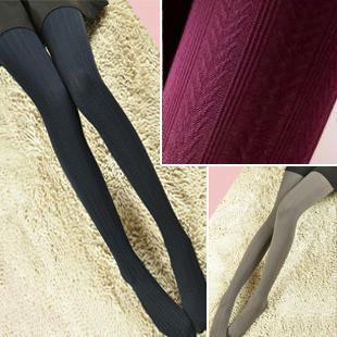 2013 Hot High Elastic  Show Thin Wheat Stripe  velvet  Wome Pantyhose Women Basic Legging 5 Color W740 Free shipping