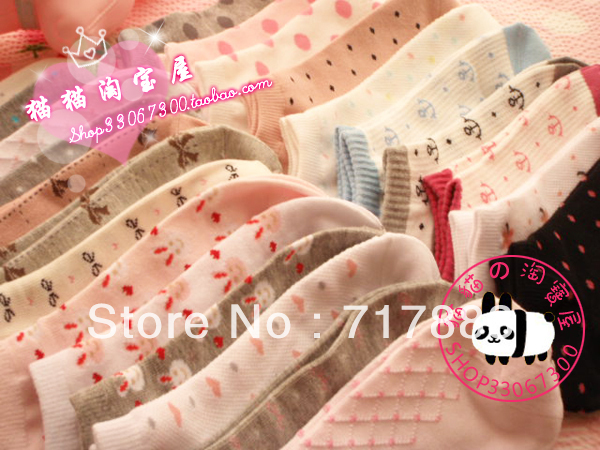 2013 HOT SALE 100% women's cartoon cotton sock slippers/Good quality spring/summer/autumn socks,free shipping