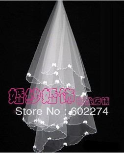 2013 Hot Sale Bowknot 10pcs/lot Beading Wholesale Weding Veil Free Shipping