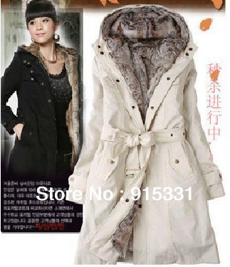 2013 Hot sale !Free shipping the latest classic women's Faux fur lining women's winter warm long fur coat jacket..5size,2color