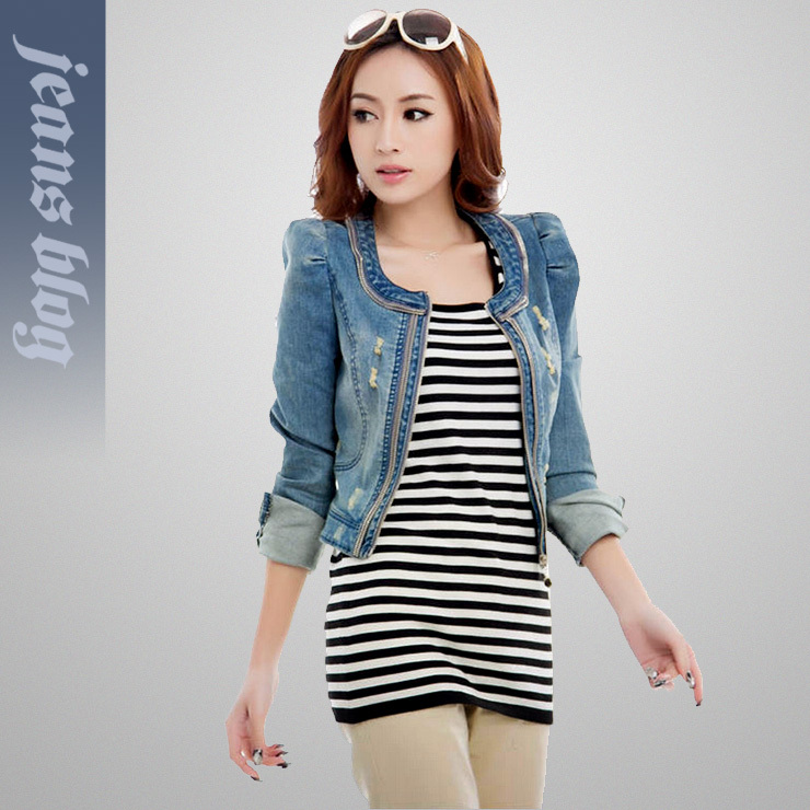 2013 Hot Sale Ladies Fashion Jean Short Coat  Classical Fashion Jean Clothes 546
