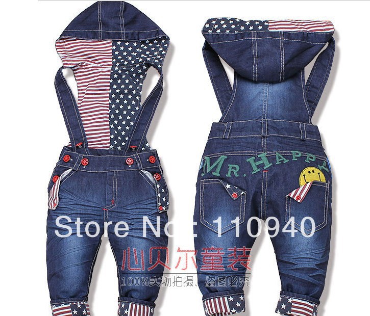 2013 Hot sale Newest Design!! Baby boy/Girls Jeans Overalls Long Trousers Fashion Kids Overall pants