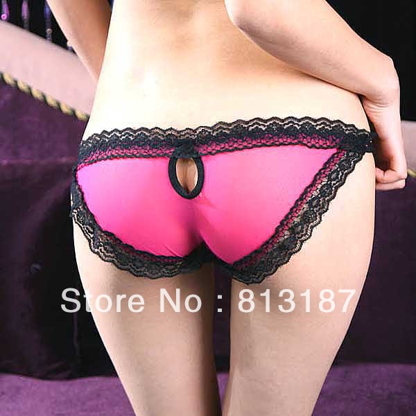 2013 hot sale sexy panties transparent lace bow sexy briefs 025 Free shipping