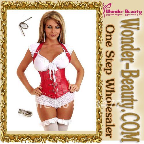 2013 hot sale sexy underbust red steel boned corset
