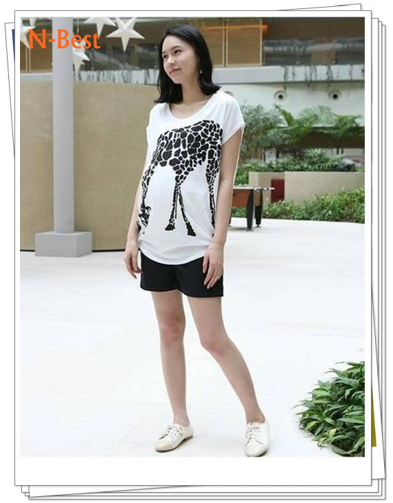 2013 Hot sale spring and autumn Giraffe Maternity dress/ t-shirt for pregnant women free shipping