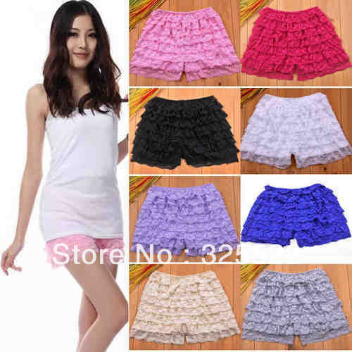 2013 Hot Sale Woman's New Layered Lace Shorts Elegant Culottes Free Shipping C60