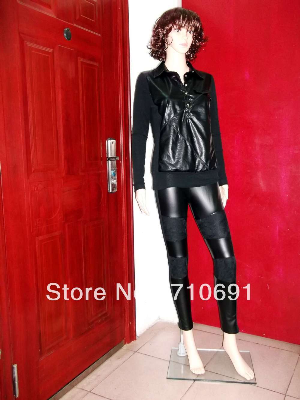 2013 hot selling fashion one size leather tights women fuax leather PU leggings artificial leather pants black leggings