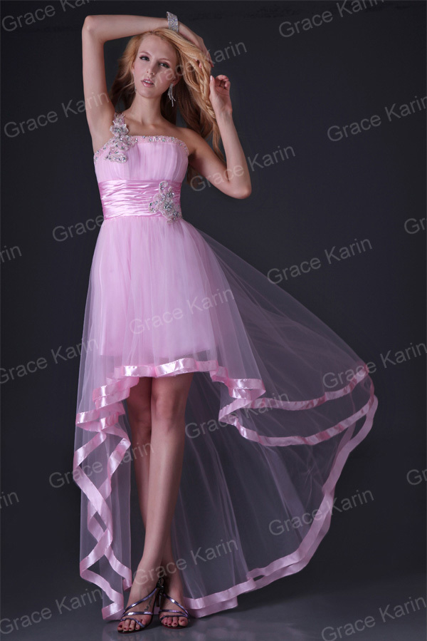 2013 Hot Selling Grace Karin Sexy Stock One Shoulder Tulle Bridesmaid Party Ball Evening Prom  Dress 8 Size via EMS  CL3829