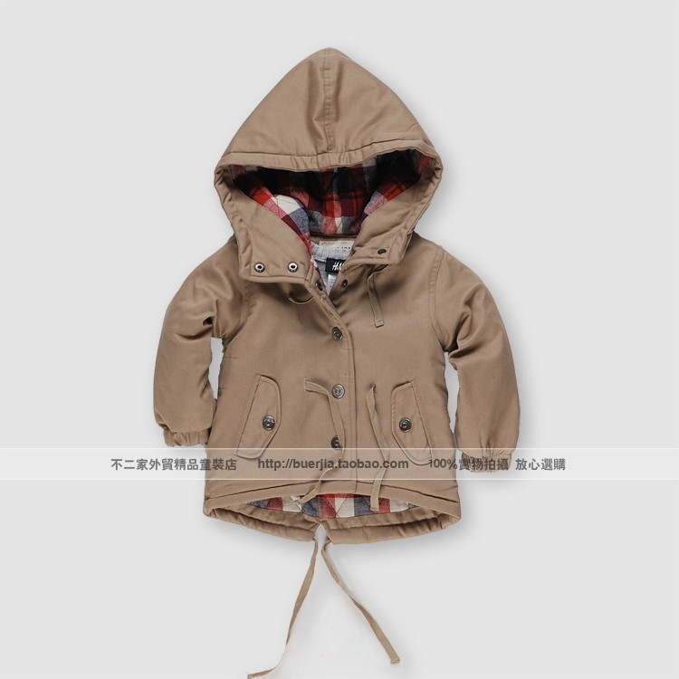 2013 Hot-selling male child girls clothing short design trench autumn and winter thickening outerwear children's clothing jacket