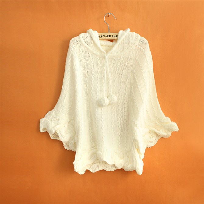 2013 Hot style batwing sleeve lovely sweater, women knitting sweater free shipping to Russion