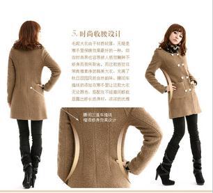 2013 Hot style women nylon trench coat, wool fur nylon trench coat, casual outwear women trench coat FREE SHIPPING