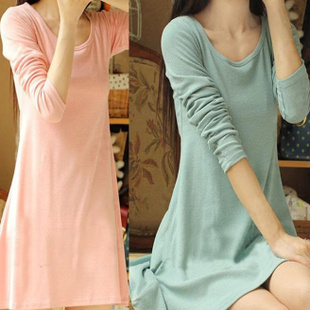 2013 Hot Women Casual Dress Ice Cream Soft Sanded Slim High Waist Long-sleeve Basic T-shirts Pullovers Knitwear,RD705