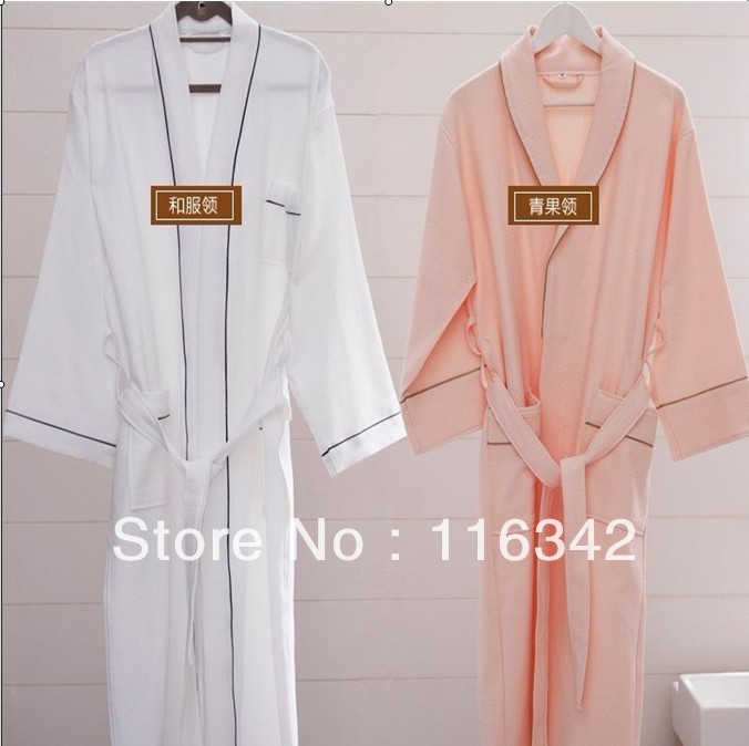 2013 hote sale, 2pc 100% cotton fashion lovers' waffle bathrobe,free shipping