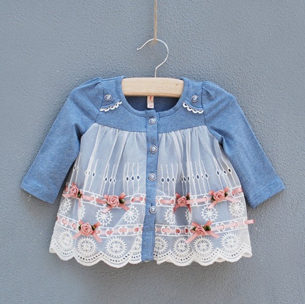 2013 idea spring female child baby infant princess lace flower cute shirt outerwear cardigan