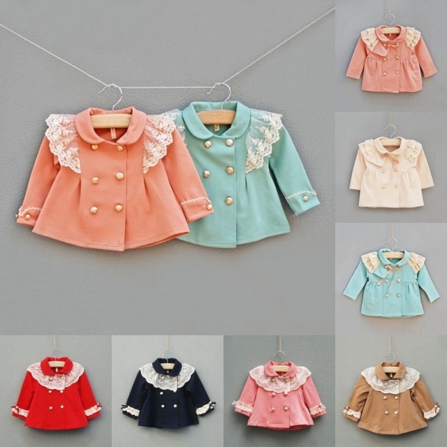 2013 idea spring female child long-sleeve coat baby doll style trench infant top