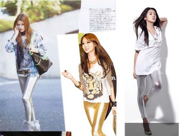 2013 in Europe and the new popular style imitation leather printing bronzing fissures snake printed leggings