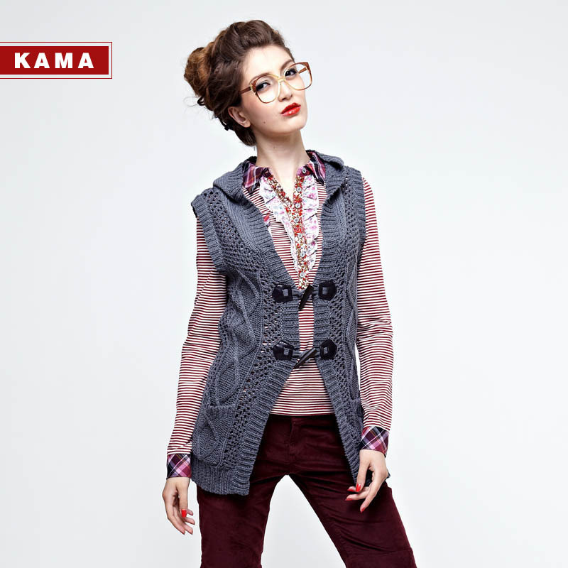 2013 Kama women's fashion casual long design woven vest 7311450