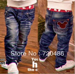 2013 kids fashion high quality Denim pants boy girl jeans kids long trouses+free shipping