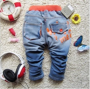 2013 Kids Spring Korean Style High Quality Knitted Jeans Boys/Girls Fashion Casual Denim Trousers 5pieces/lot