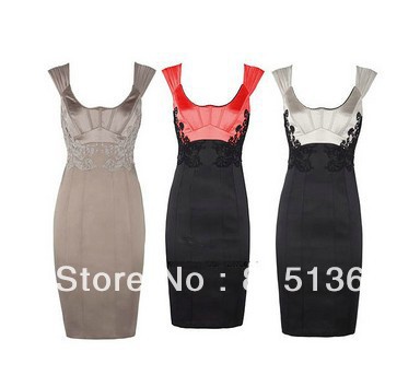 2013 KM dress brand new women lace dress color block decoration embroidery slim one-piece dress formal KM dresses